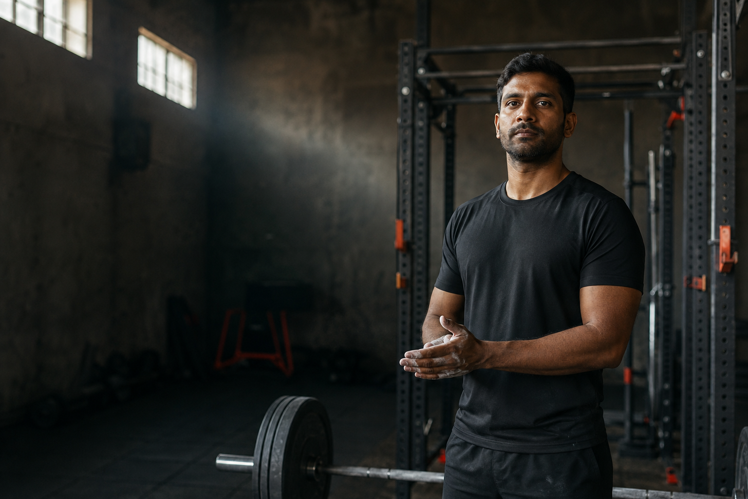 Strength coach Arjun Rao standing in his training studio